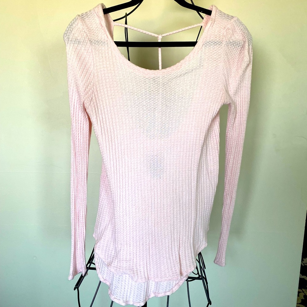Chaser Light Pink Waffle Shirt with Fancy Back